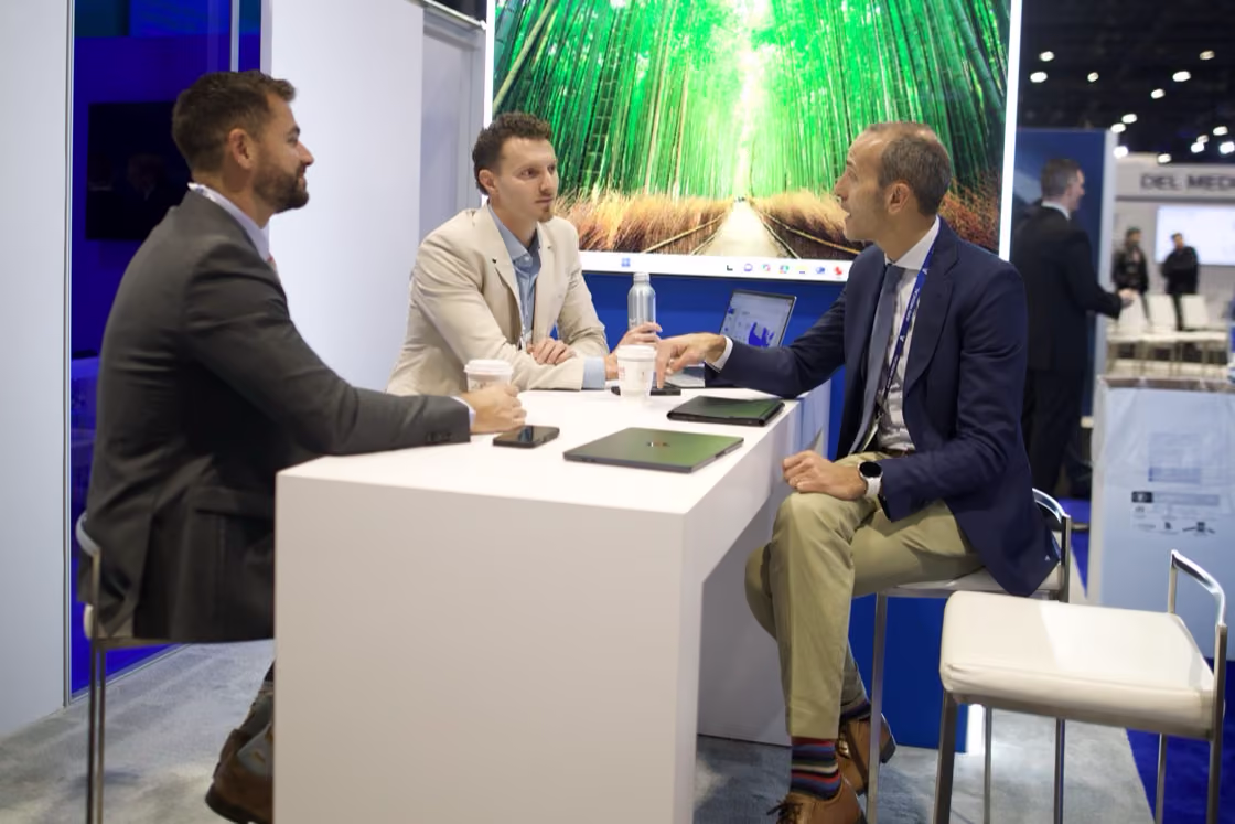 A meeting at the AIRS Medical booth