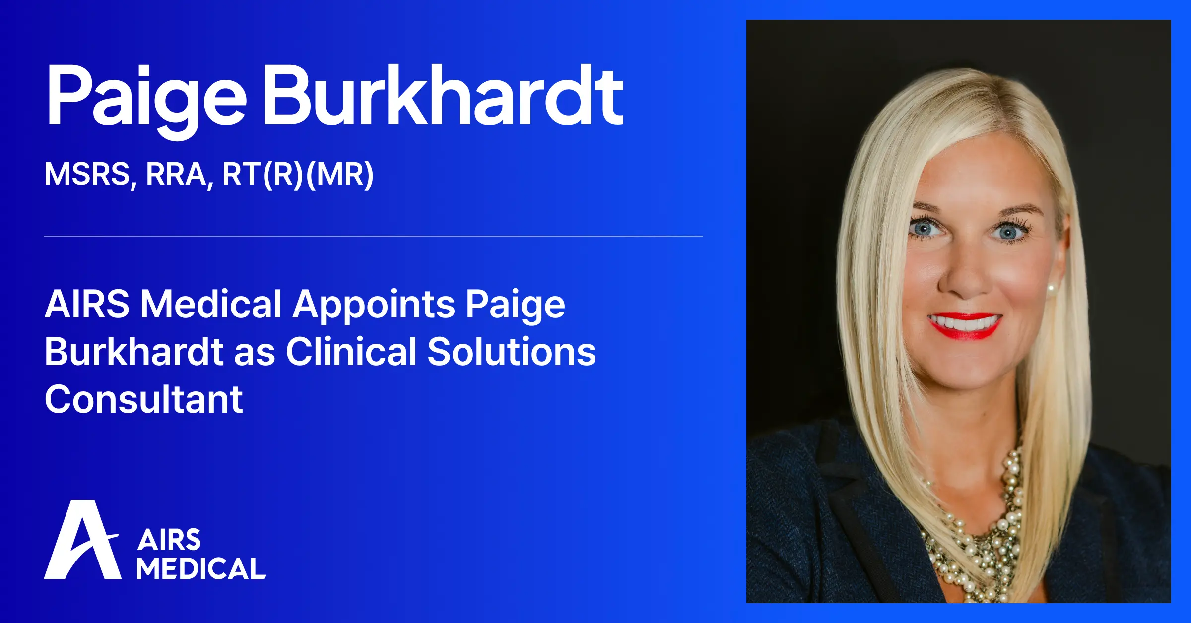 Welcome Paige Burkhardt to AIRS Medical as Clinical Solutions Consultant
