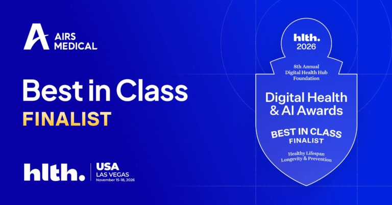 AIRS Medical named Best in Class finalist in the 2026 Digital Health & AI Awards, Healthy Lifespan, Longevity & Prevention category