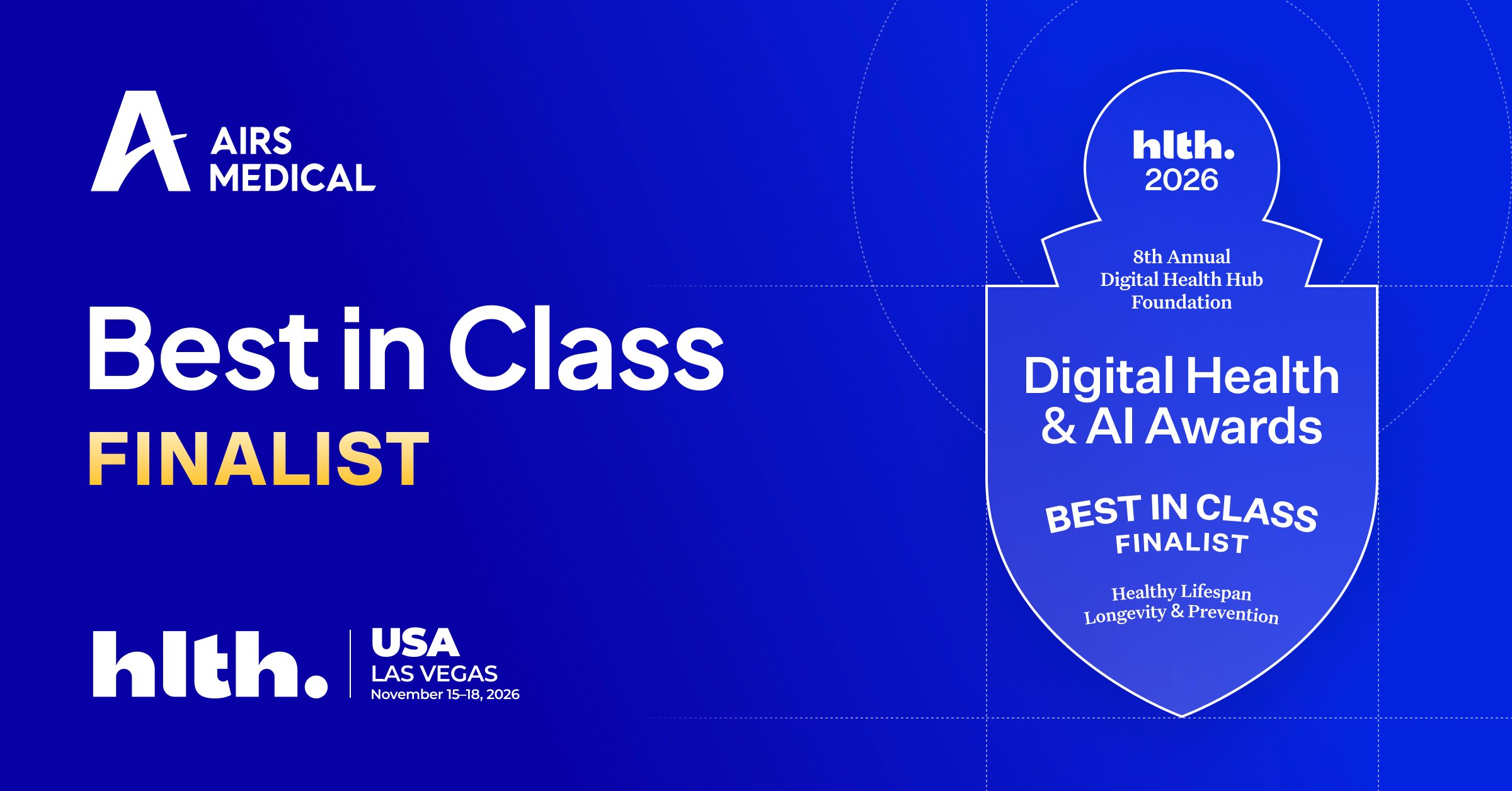 AIRS Medical named Best in Class finalist in the 2026 Digital Health & AI Awards, Healthy Lifespan, Longevity & Prevention category